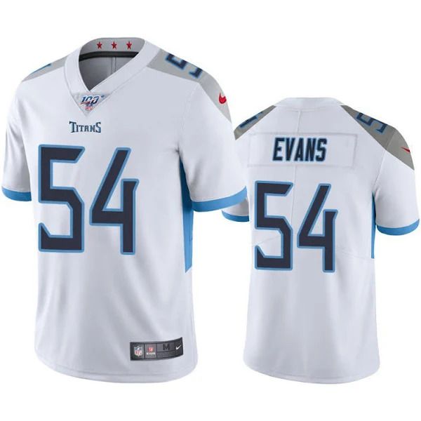 Men Tennessee Titans 54 Rashaan Evans Nike White 100th Vapor Limited NFL Jersey